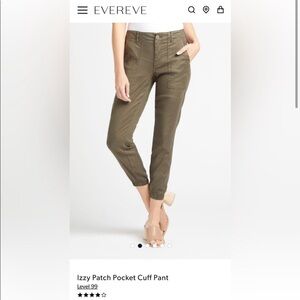 Level 99 Izzy Patch Pocket Cuff Pant | Size 25 | Seaweed Green | NWT